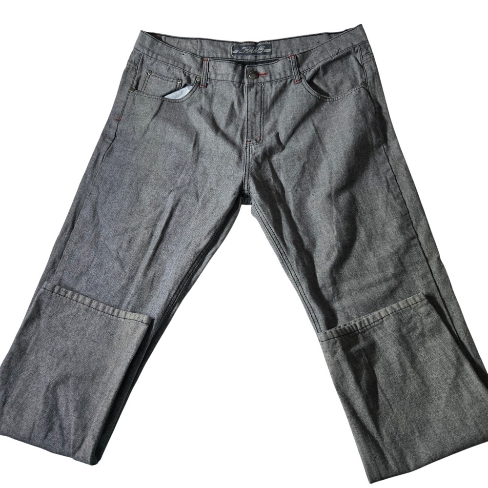 CHAMS Vintage Y2K Mens Jeans W42 L33 Grey Wash Relaxed Fit Denim Pants